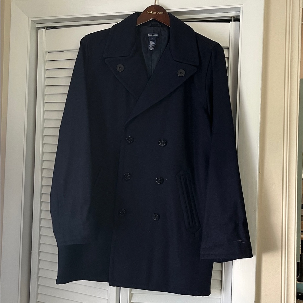 Ralph Lauren Boys Midnight Blue Double-Breasted Coat